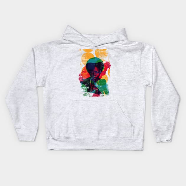 Nina Simone halftone graphic Kids Hoodie by HAPPY TRIP PRESS